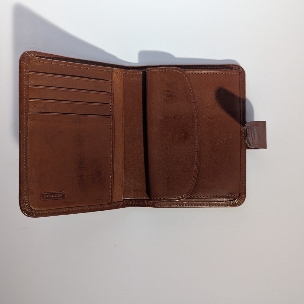 Coach Brown Leather Snap Wallet - Picture 3 of 7